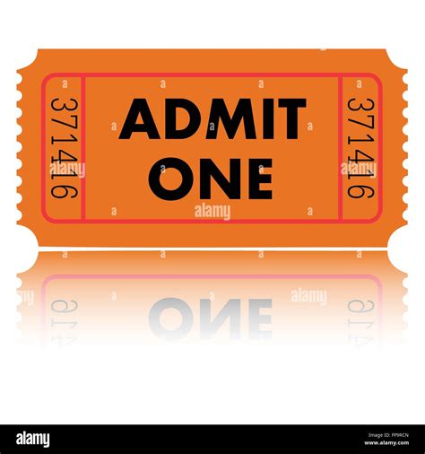 Orange Admit One Ticket Stock Vector Image And Art Alamy