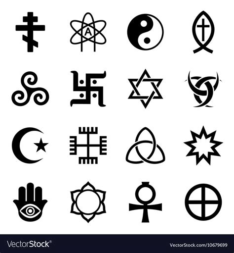 Religious Symbols Icon Set Royalty Free Vector Image