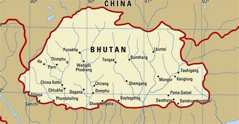 Bhutan River System Map
