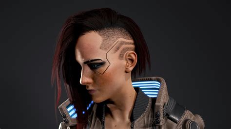 Pictures Cyberpunk 2077 Cyborg Haircut Face Hair Young 2560x1440