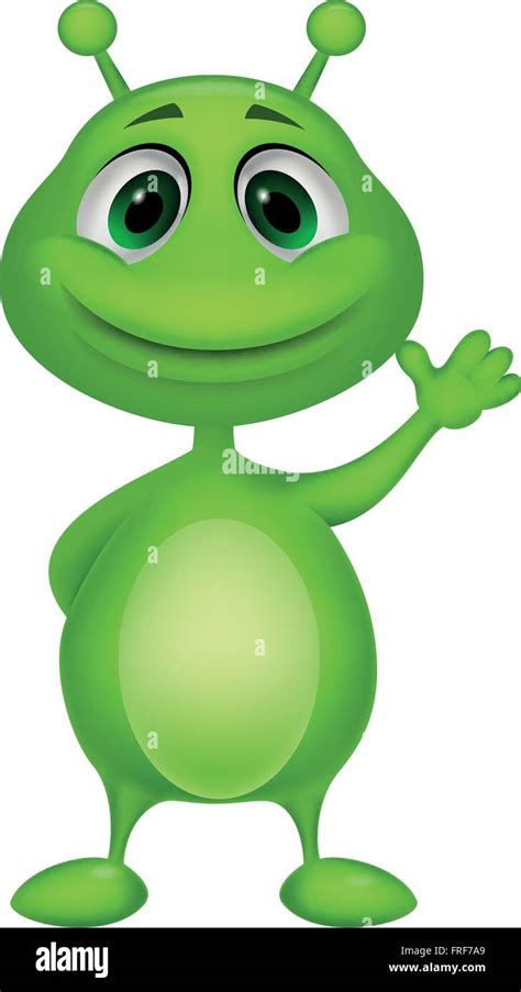 Cute Green Alien Cartoon Stock Vector Image And Art Alamy
