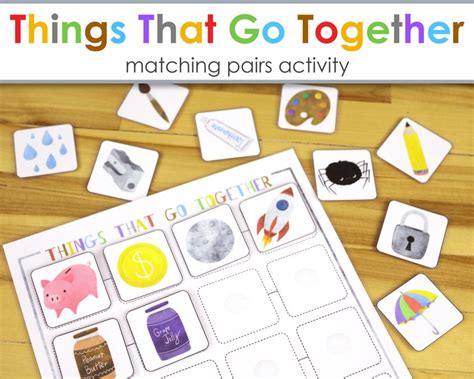 Things That Go Together Printable Activity Toddler Busy Book Etsy