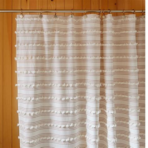 Organic Stripe Stitch Candlewick Shower Curtain Modern Shower