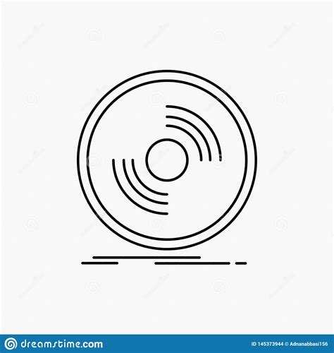 Disc Dj Phonograph Record Vinyl Line Icon Vector Isolated