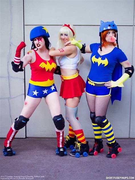 don t mess with the roller derby super ladies [cosplay] dc cosplay marvel cosplay best cosplay