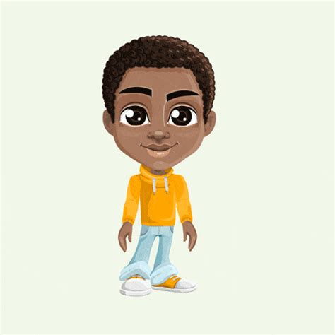 African American School Boy Animated S Collection Graphicmama