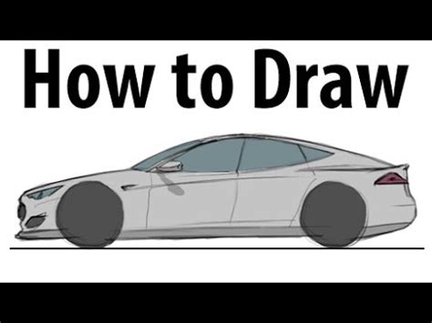 How To Draw A Tesla Model S Sketch It Quick Youtube