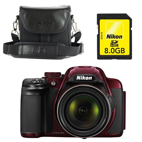 Nikon Coolpix P520 Rouge Nikon Cs P08 Noir Carte Sdhc 8 Go