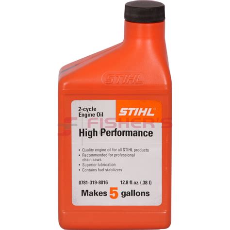 The low smoke+ oil is a mix of mineral and synthetic oils. Stihl 0781-319-8016 High Performance 2-Stroke Engine Oil ...