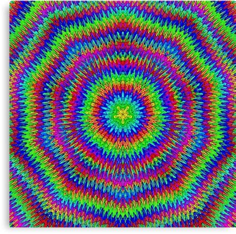 Rainbow Trippy Psychedelic Pattern Canvas Print By Riabubble Redbubble