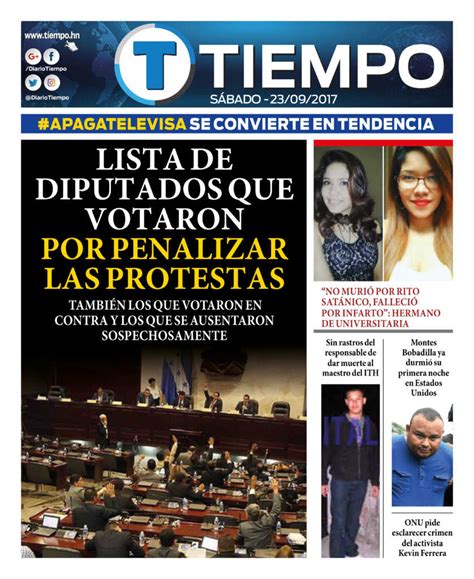 Edici N De Septiembre Tiempo Hn Noticias De Ltima Hora Y Sucesos De Honduras