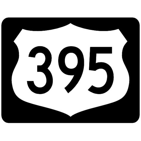 Highway 395 Sign With Black Border Magnet