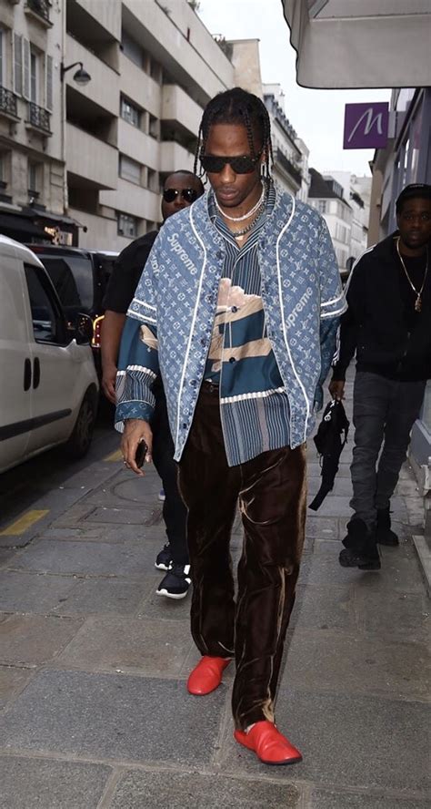 Spotted Travis Scott Decked Out Head To Toe In Louis Vuitton Pause