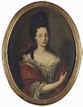 Maria Angela Caterina d'Este in half-length in a silk dress with lace ...