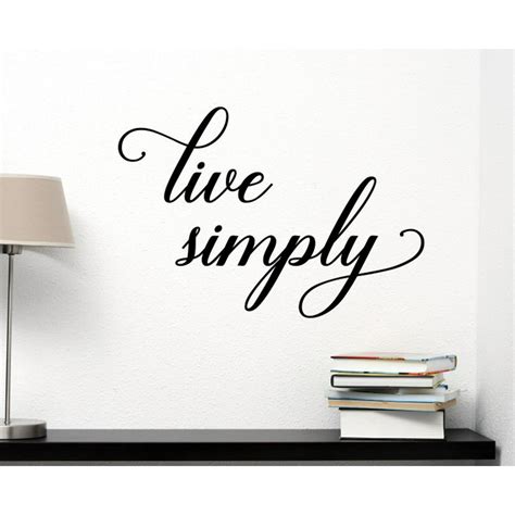 Inspirational Wall Words Live Simply Vinyl Letters Wall Sticker Decals For Home DÉcor Black