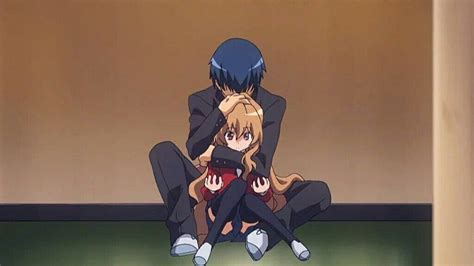 Taiga And Ryuuji Toradora Taiga And Ryuuji Anime Hug