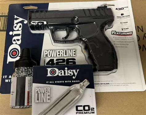 Daisy Powerline 426 Semi Automatic CO2 177 BB Gun Air Pistol Bundle At