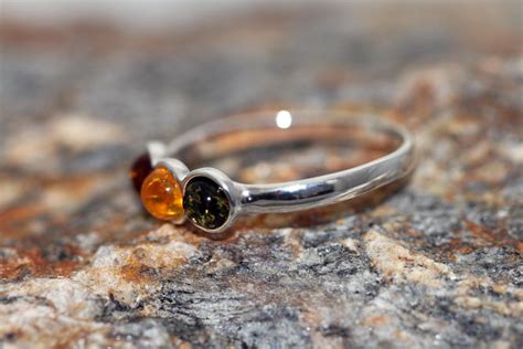 Baltic Amber Ring Three Kinds Of Baltic Amber And Sterling Etsy Uk