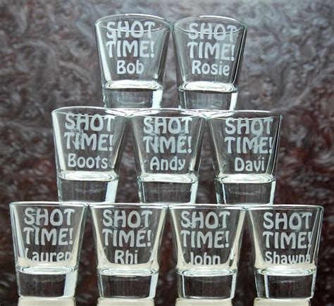 1 5 Oz Custom Shot Glass Glass Etched Personalized Shot Glass Single Sided Buy Online In