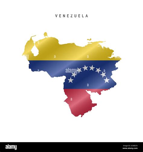 Detailed Waving Flag Map Of Venezuela Vector Map With Masked Flag