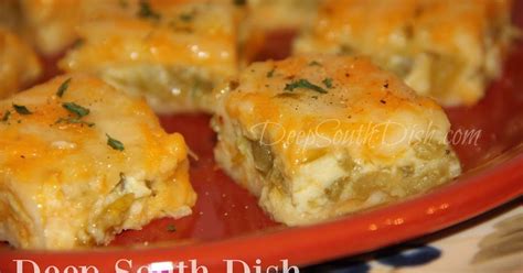 Green Chile Cheese Squares Recipe Cheese Squares Deep South Dish