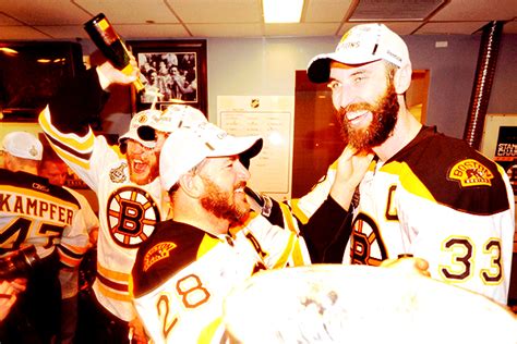 Stanley Cup 2011 Locker Room Celebration Mark Recchi And Zdeno Chara