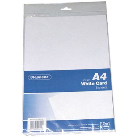 Stephens A4 Card 8 Sheets White Pack Of 10 Rs045656 Hunt Office Uk