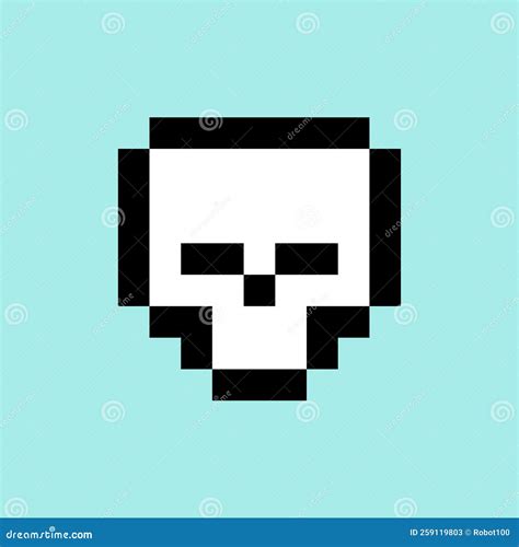 Skull Pixel Art 8 Bit Skeleton Head Stock Vector Illustration Of