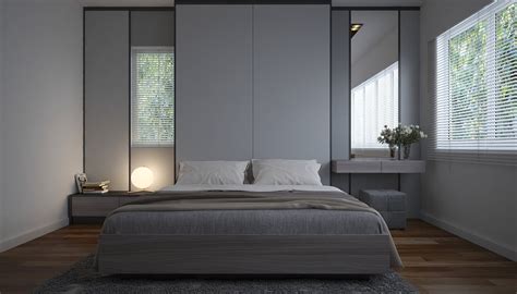 Grey Wood Floors Bedroom