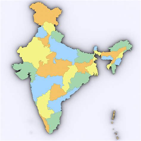 Map Of India 3d Model Max Obj 3ds Mtl Tga