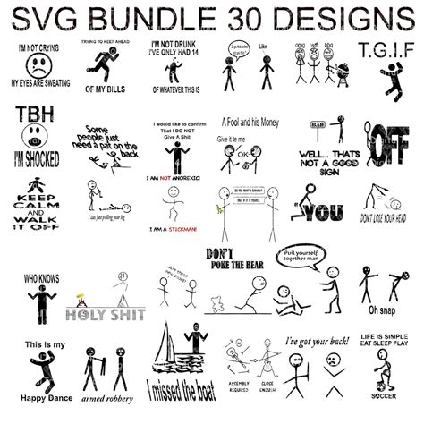 Stick Figure Bundle Svg Stick Figure Designs Svg Svg File For Cutting