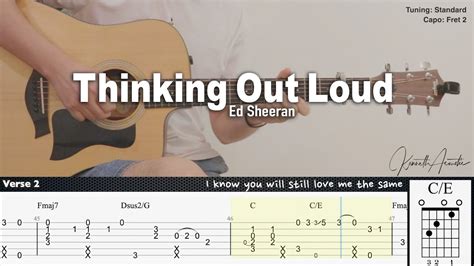 Thinking Out Loud - Ed Sheeran | Fingerstyle Guitar | TAB + Chords ...