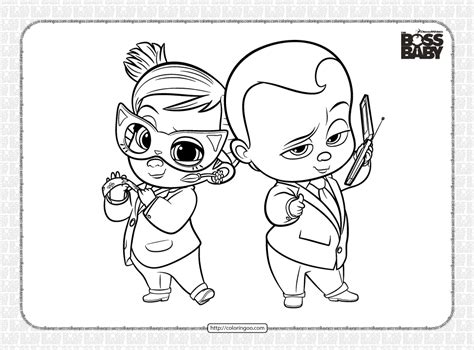 Tim And Boss Baby Coloring Page For Kids Free The Boss Baby Printable