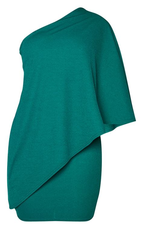 Emerald Green One Sleeve Bodycon Dress Prettylittlething