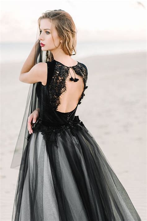 Black Wedding Dress Tulle Wedding Dressblack Bridal Gown Etsy