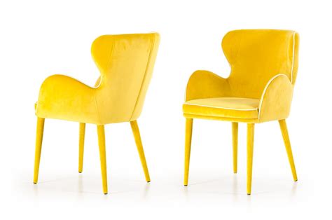 Mikado living instantly add an impressive taste to your decor with their dining chairs! Modrest Tigard Modern Yellow Fabric Dining Chair