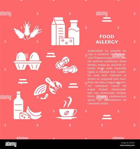 Food Allergy Banner Template In Simple Style With Place For Text