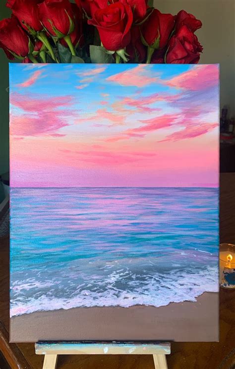 Original Sunset Seascape Painting🌊 Beach Art Painting Canvas