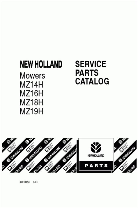 New Holland Mz14h Mz16h Mz18h Mz19h Parts Catalog