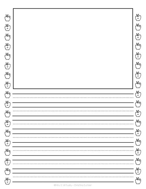 Kindergarten Writing Paper With Picturebox