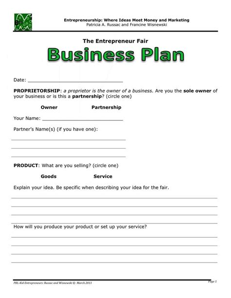 Basic Business Plan Template Business Plan Template Free Simple