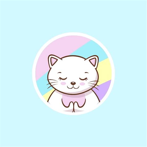 Premium Vector Zen Cat Cartoon Vector Icon Illustration Animal Free