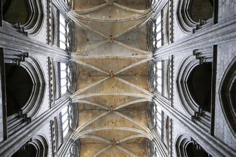 Looking Up Rib Vault Ceiling Winows And Arches Rouen Flickr