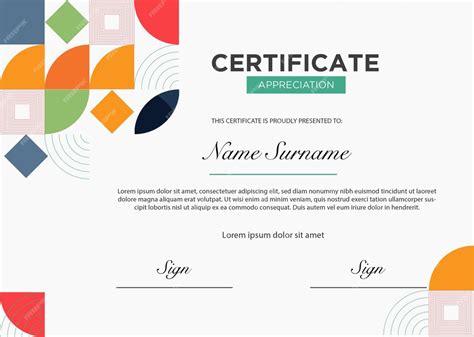 Premium Vector Colorful Certificate Template