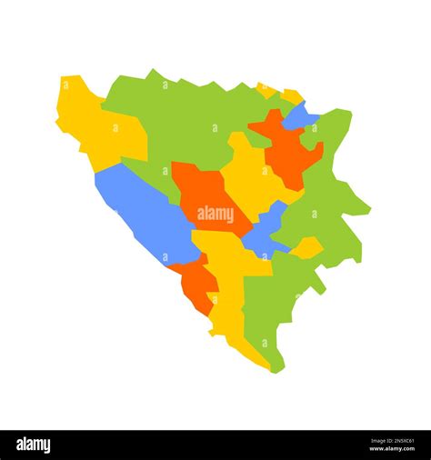 Bosnia And Herzegovina Political Map Of Administrative Divisions