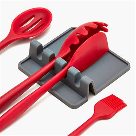 Silicone Spoon Rest For Stove Top With Drip Pad Two Pack Etsy