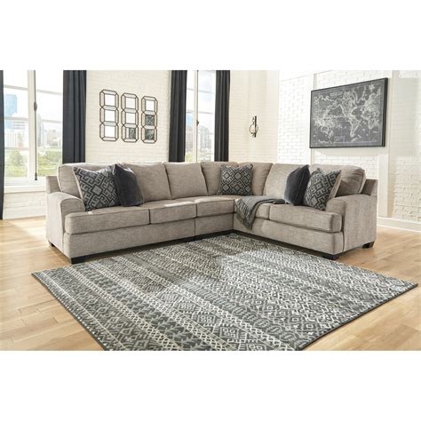 Signature Design By Ashley Bovarian 3 Piece Sectional With Track Arms