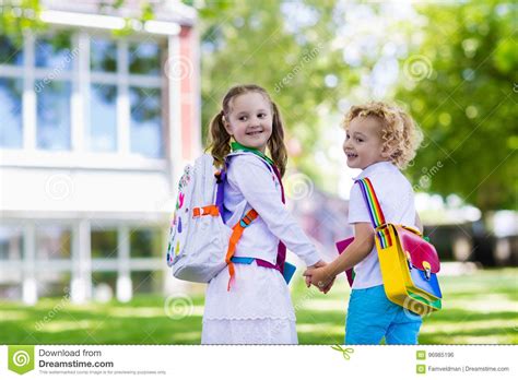 Children Going Back To School Year Start Stock Photo Image Of