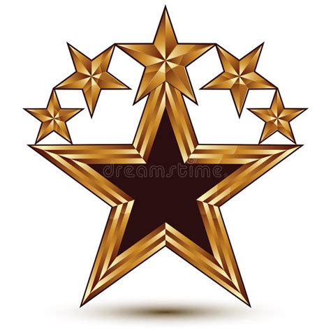 Branded Golden Geometric Symbol Stylized Golden Star Best For Stock
