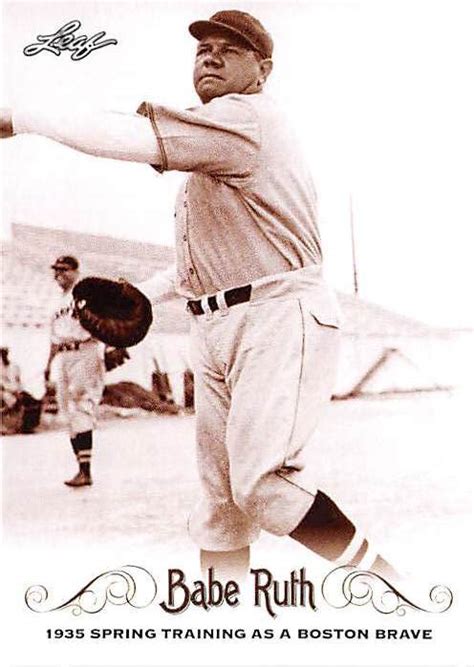 Babe Ruth Baseball Card Boston Braves Leaf